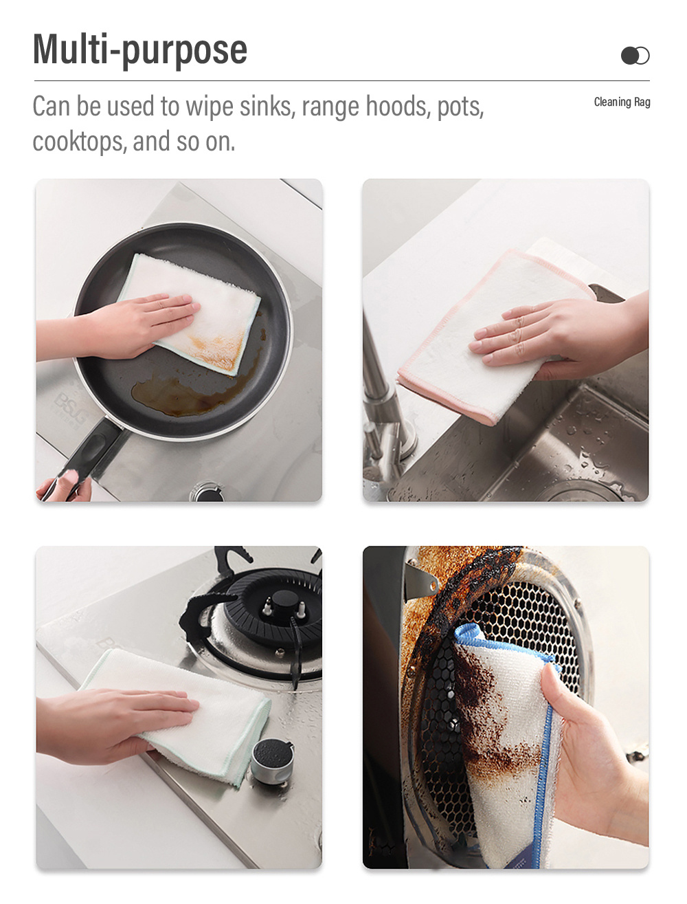 Bamboo Fiber Cleaning Rag Multi-purpose Oil-8